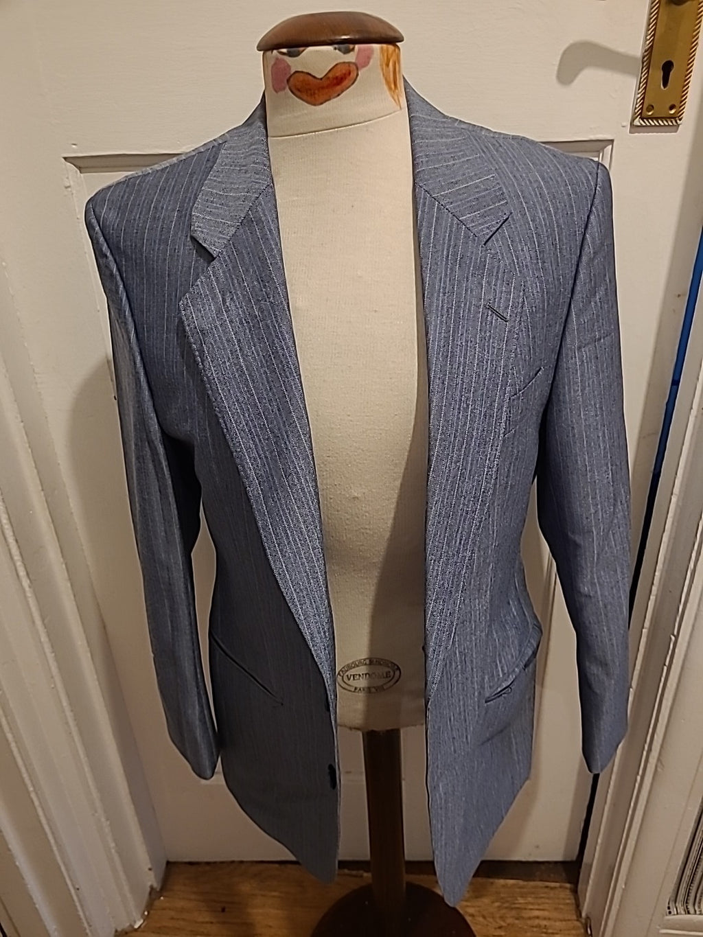 Mens Airliner Tailored By Bäunler Size 38s Blue Mix Long Sleever Blazer Suit
