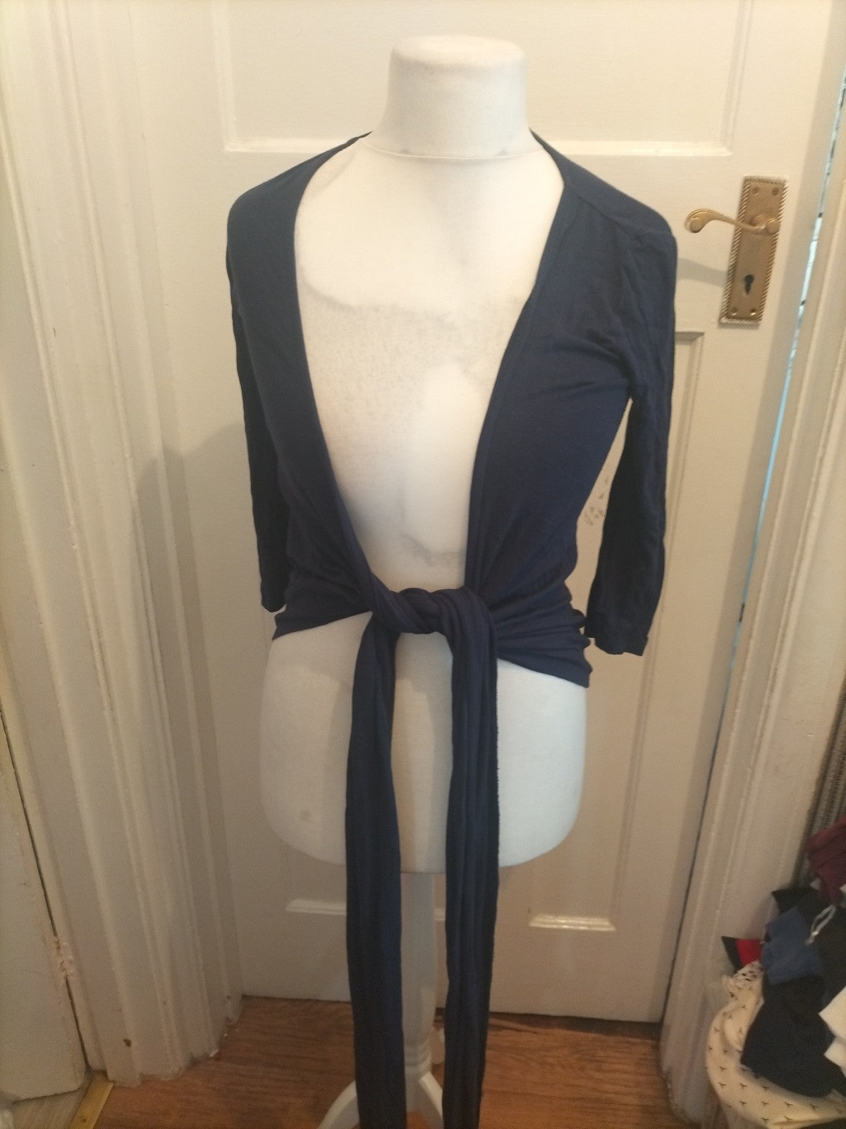 Ladies JoJo Maman Bebe Size Xs Navy Long Sleeved Blouse