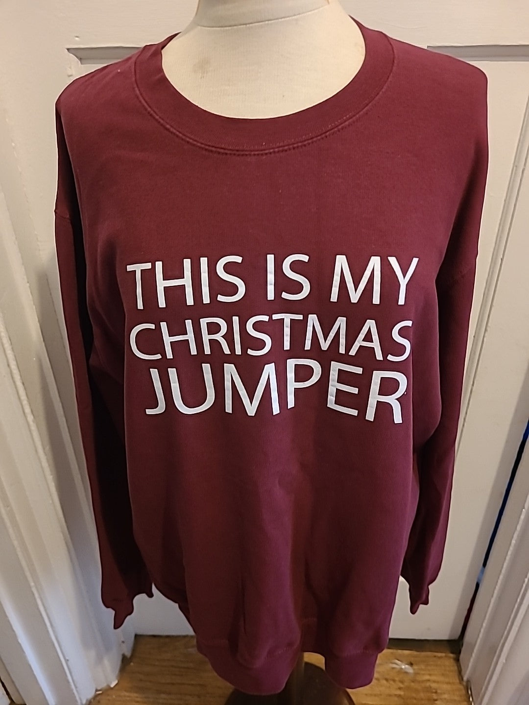 Mens Size 2XL Purple"Christmas" Long Sleeved Sweatshirt