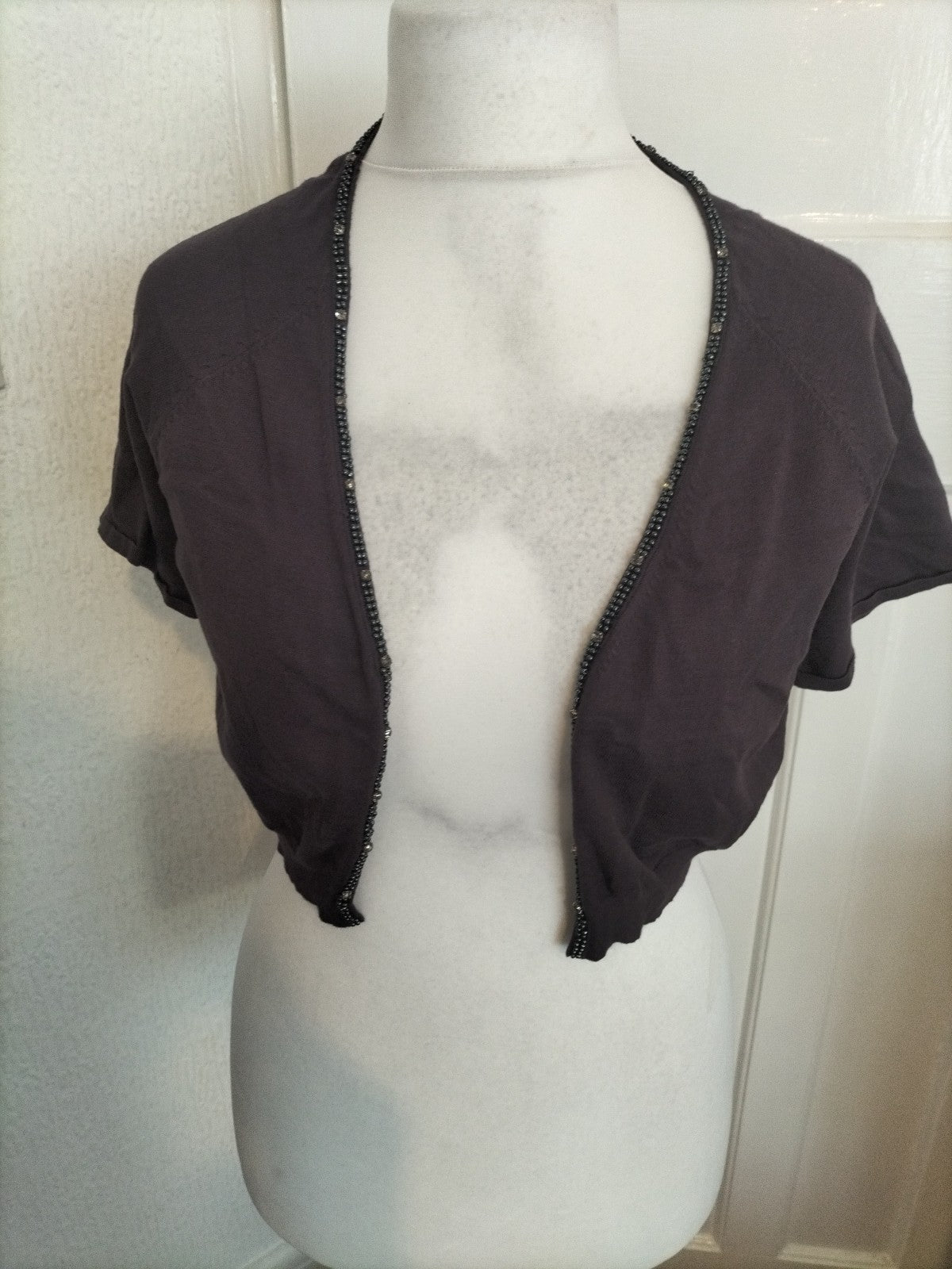 Ladies Fenn Wright Manson Size 18 Dark Purple Shoulder Cardigan