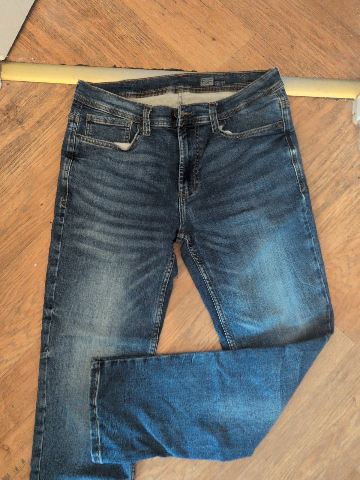 Mens F&F Size W34/30 Slim Denim Jeans