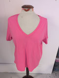 Primark 18-20 Hot Pink Short Sleeve V Neck T-shirt