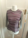 Country Casuals Large Grey And Purple Long Sleeve Jumper