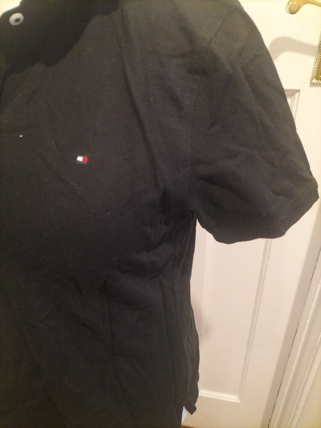Ladies Tommy Hilfiger Size XL(more Like Medium) Black Polo