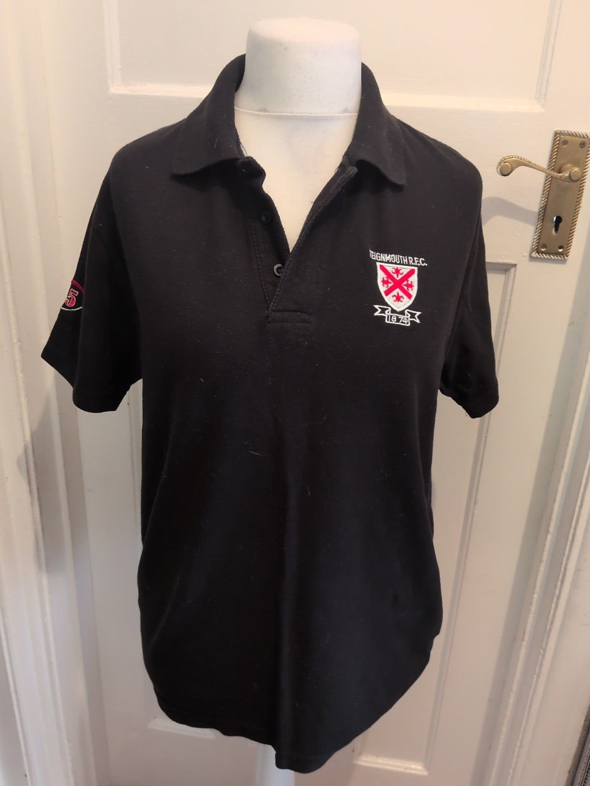 RTX Large Black Polo Short Sleeve Teignmouth Rfc