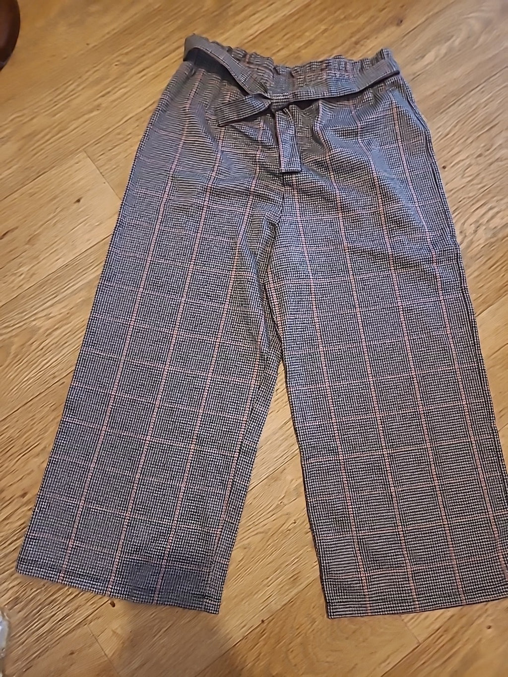 Girls Tu Size 14 Years Purple Black Checked Trousers
