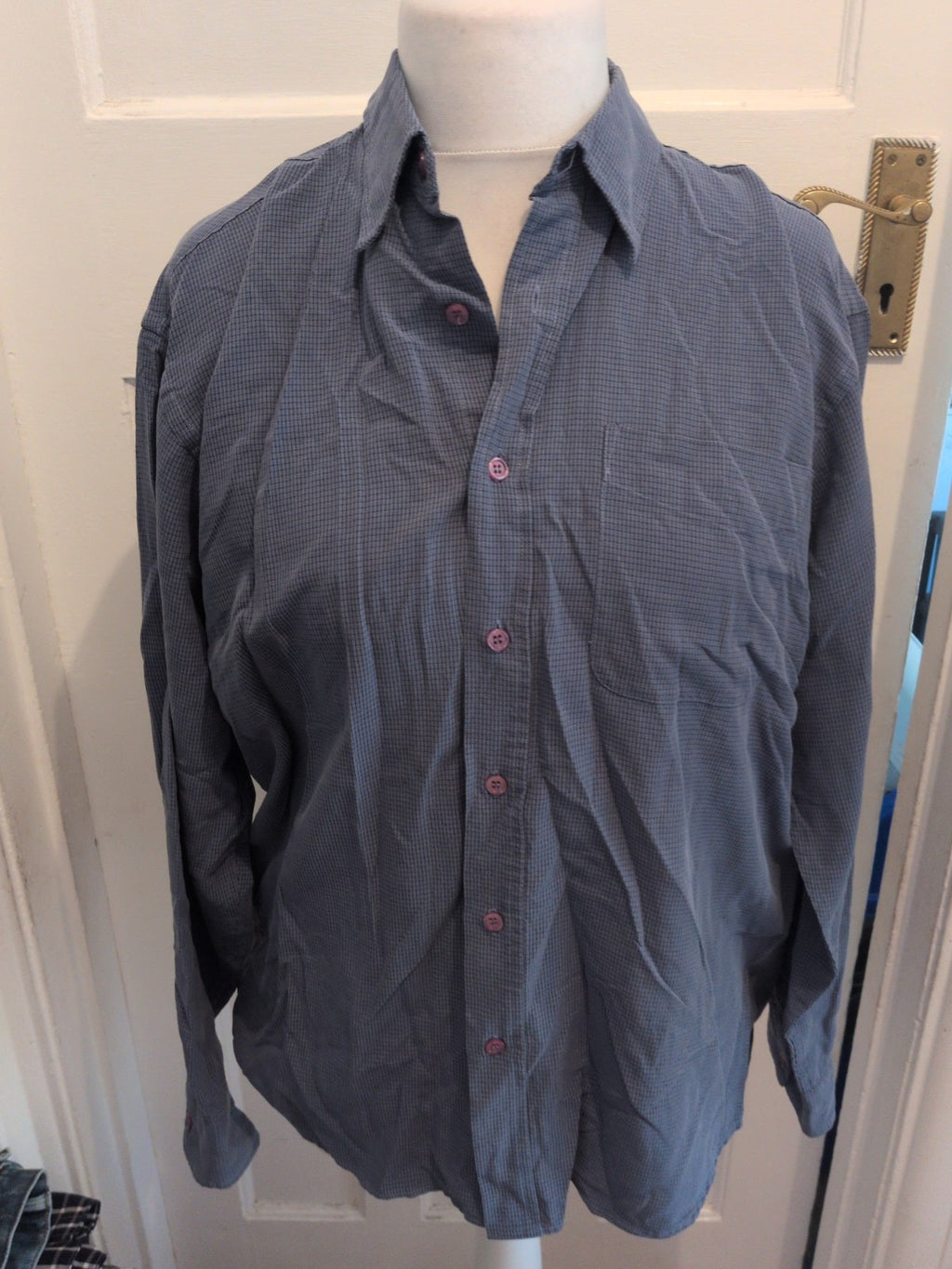 Springfield Medium Navy And Black Long Sleeve Shirt