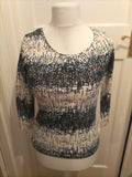 Maine New England 10 Navy Blue Black Long Sleeved Blouse