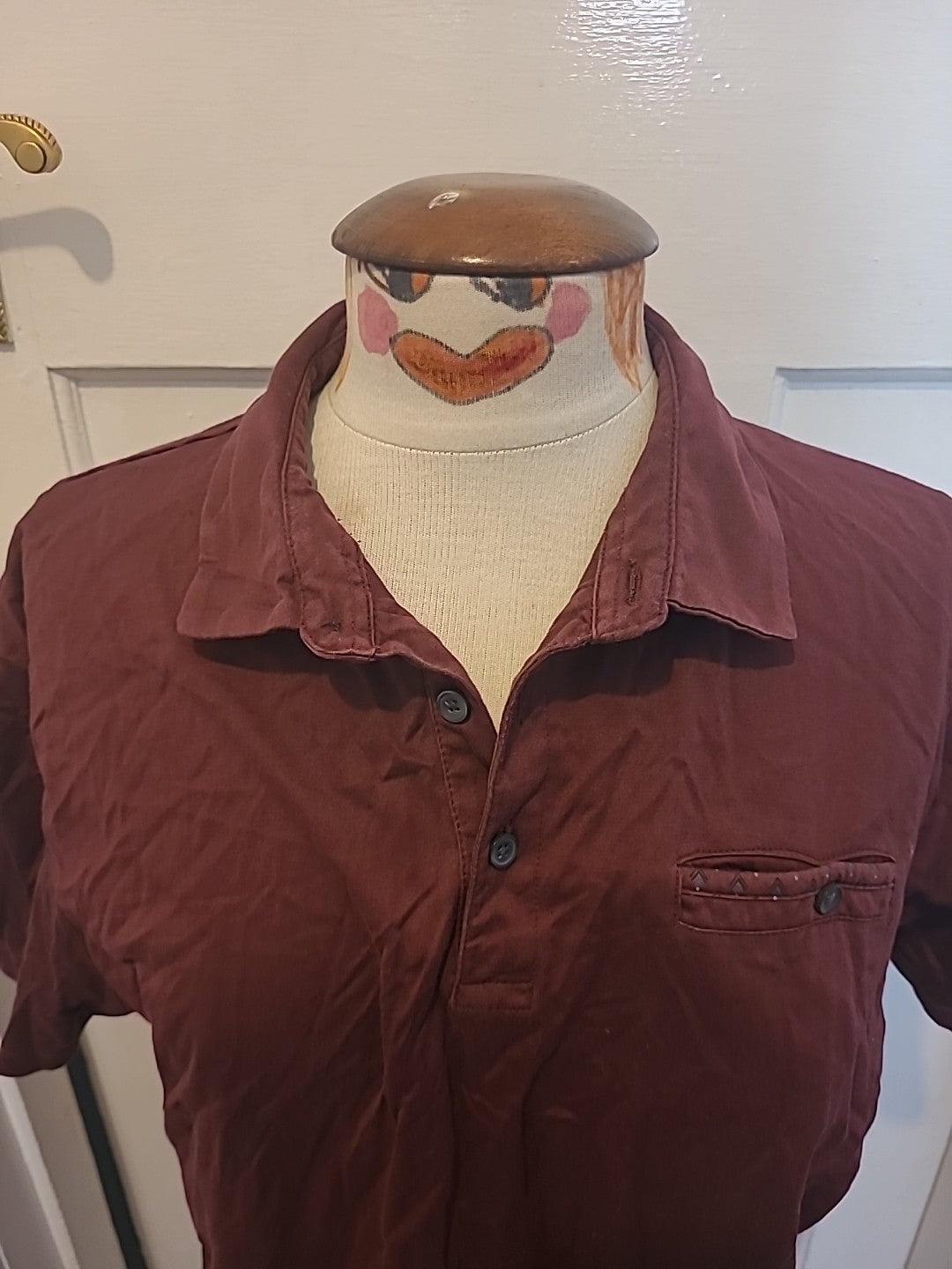 Mens Tu Size Large Deep Purple Short Sleeve Collared Polo