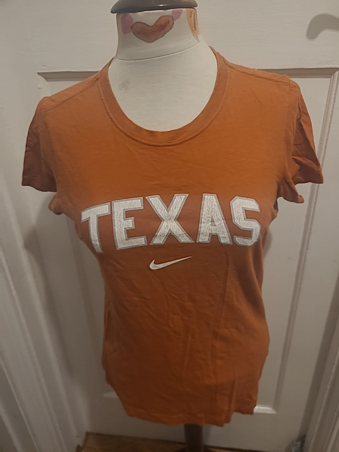Mens Nike Size Large Orange/White Short Sleeved Slim Fit Tshirt