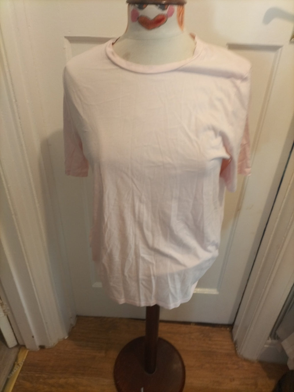 Ladies Marks And Spencer Size 12 Crew Neck Pink Short Sleeve Tshirt