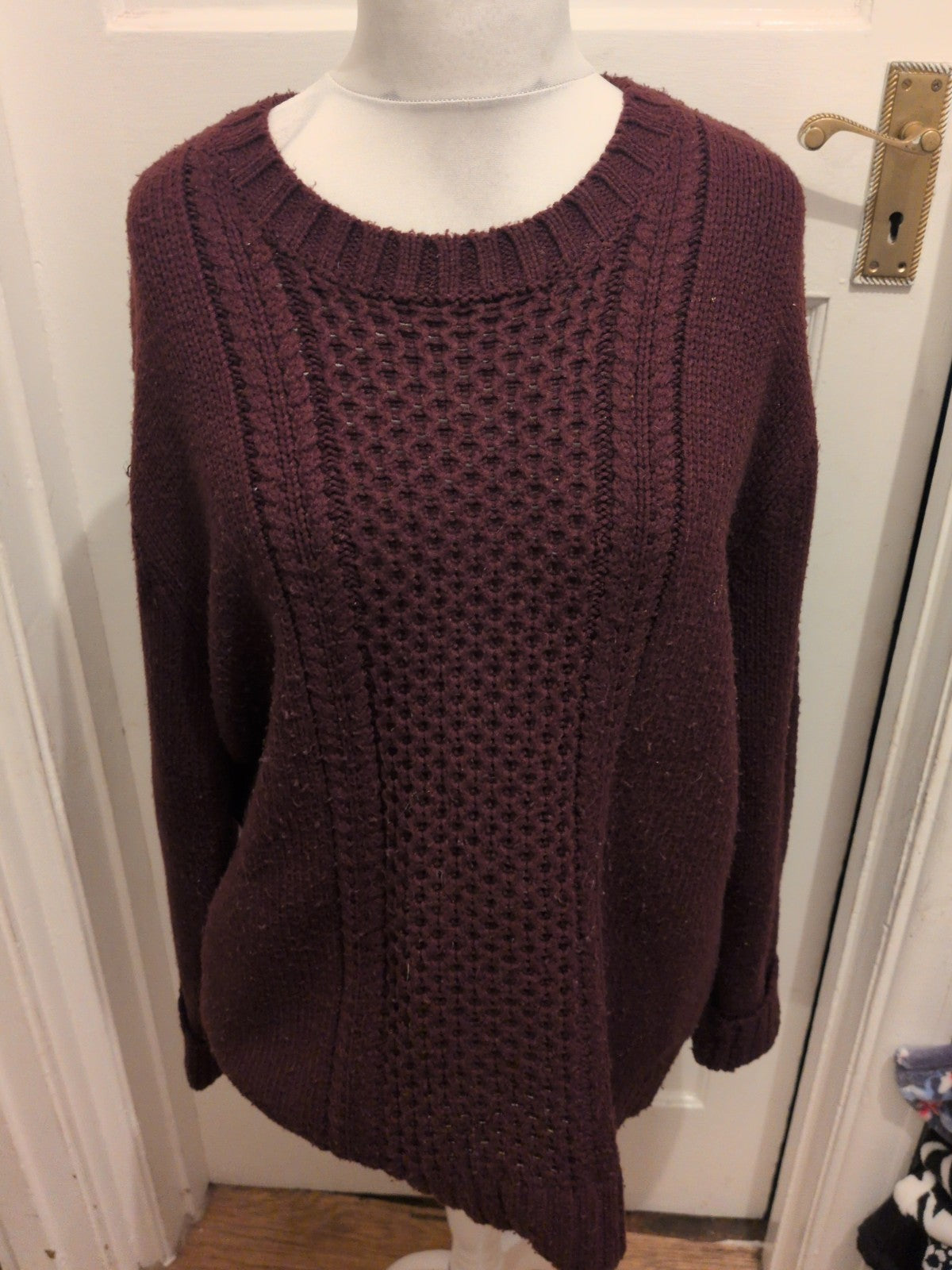 Autograph XL Purple Long Sleeve Heavy Knit Jumper Bobbling