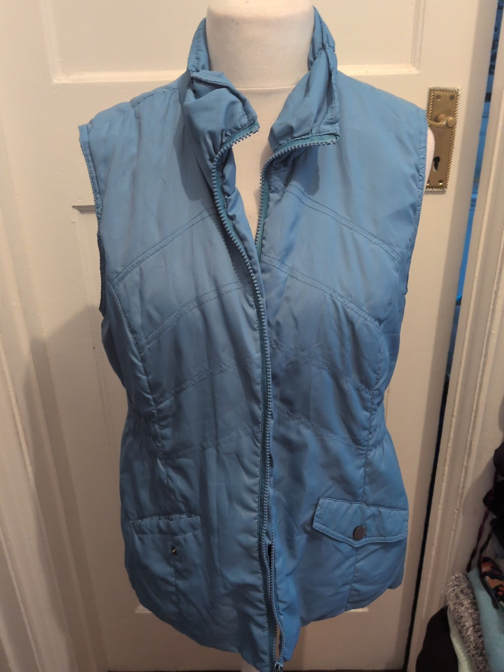 Ladies North Reflections Size Large Blue Full Zip Sleeveless Jacket