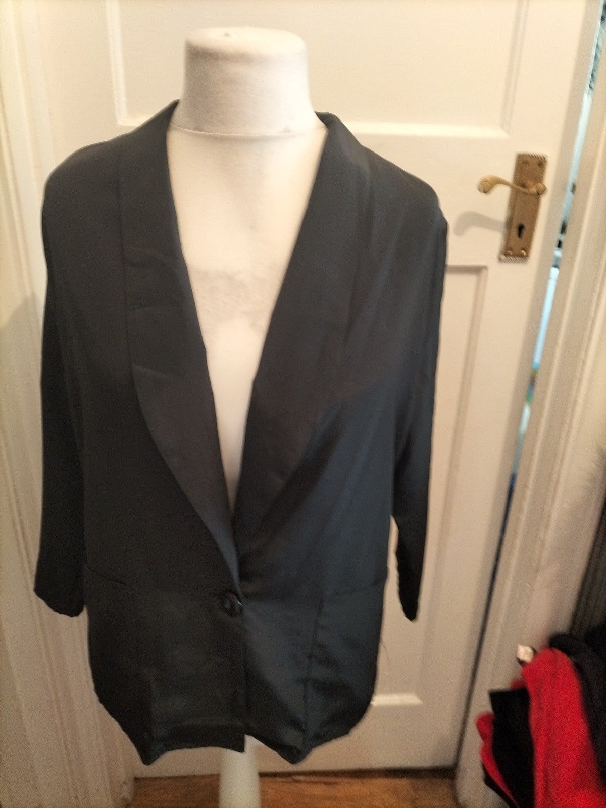 Ladies Etam Size 12 Black Lightweight Padded Blazer