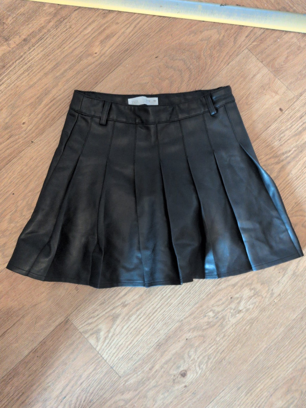 Zara 11-12 Years Black Pleather Mini Skirt