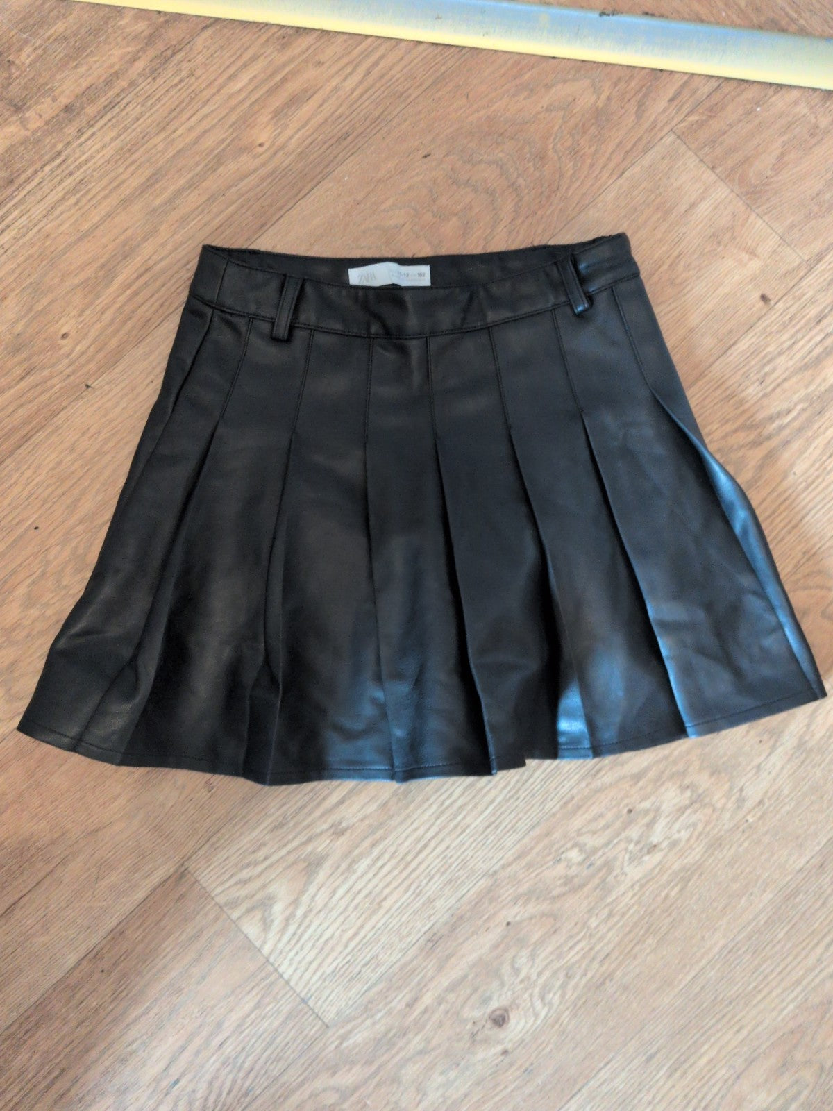 Zara 11-12 Years Black Pleather Mini Skirt