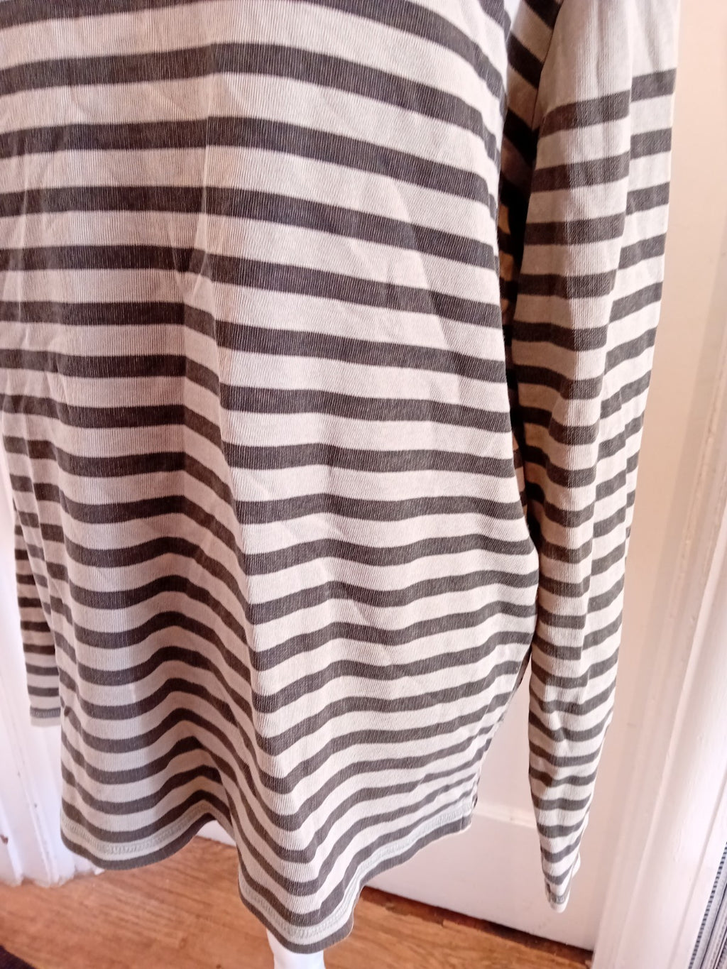 Fat Face XL Two Tone Green Stripe Long Sleeve Jumper