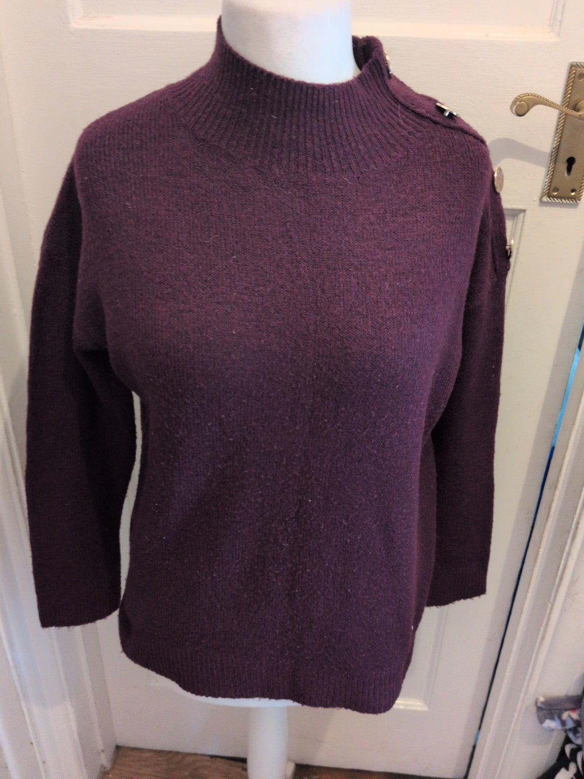Ladies Dorothy Perkins 10 Dark Purple Pullover Jumper