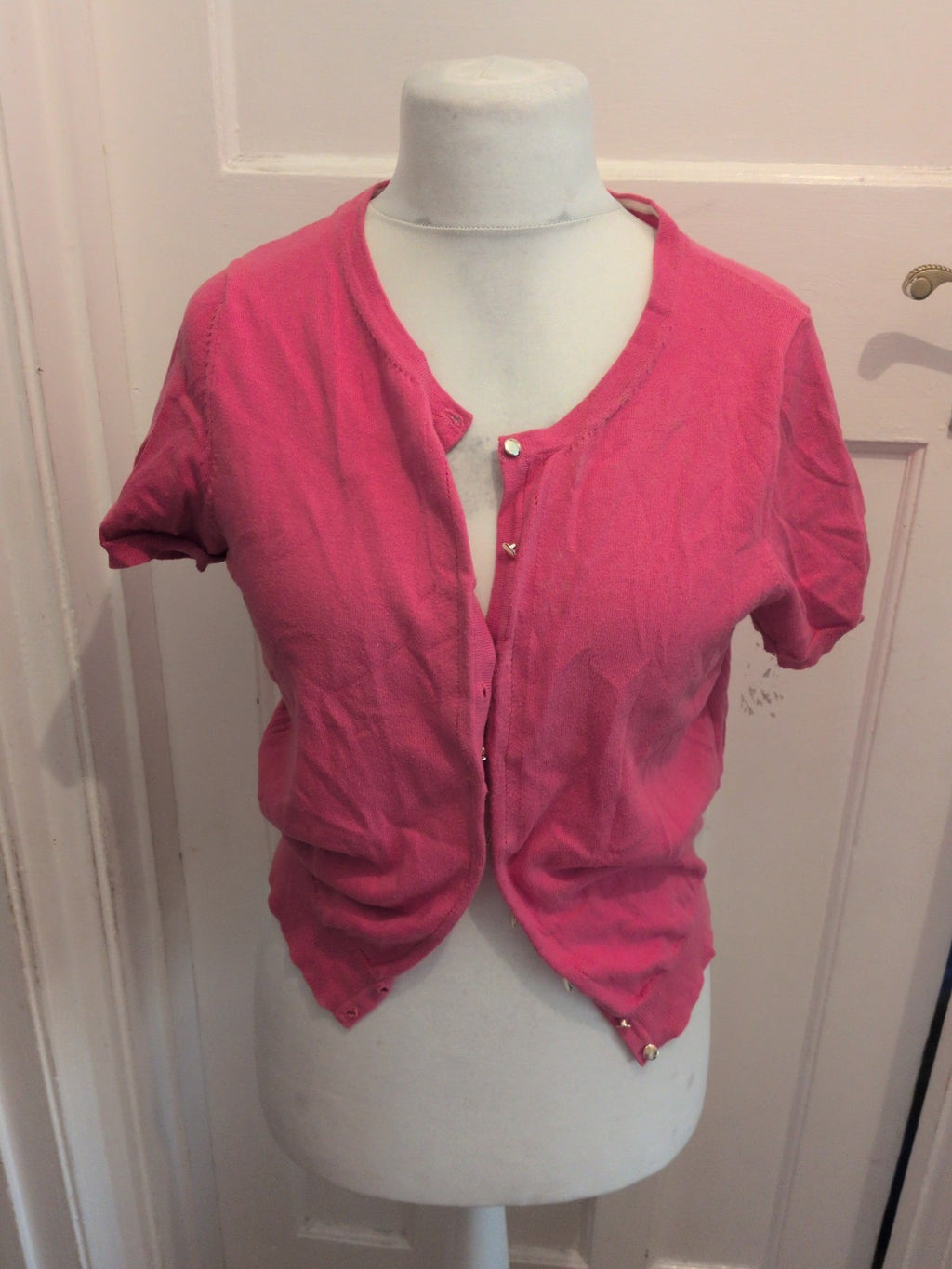 Tu 14 Pink Short Sleeve Buttoned Cardigan