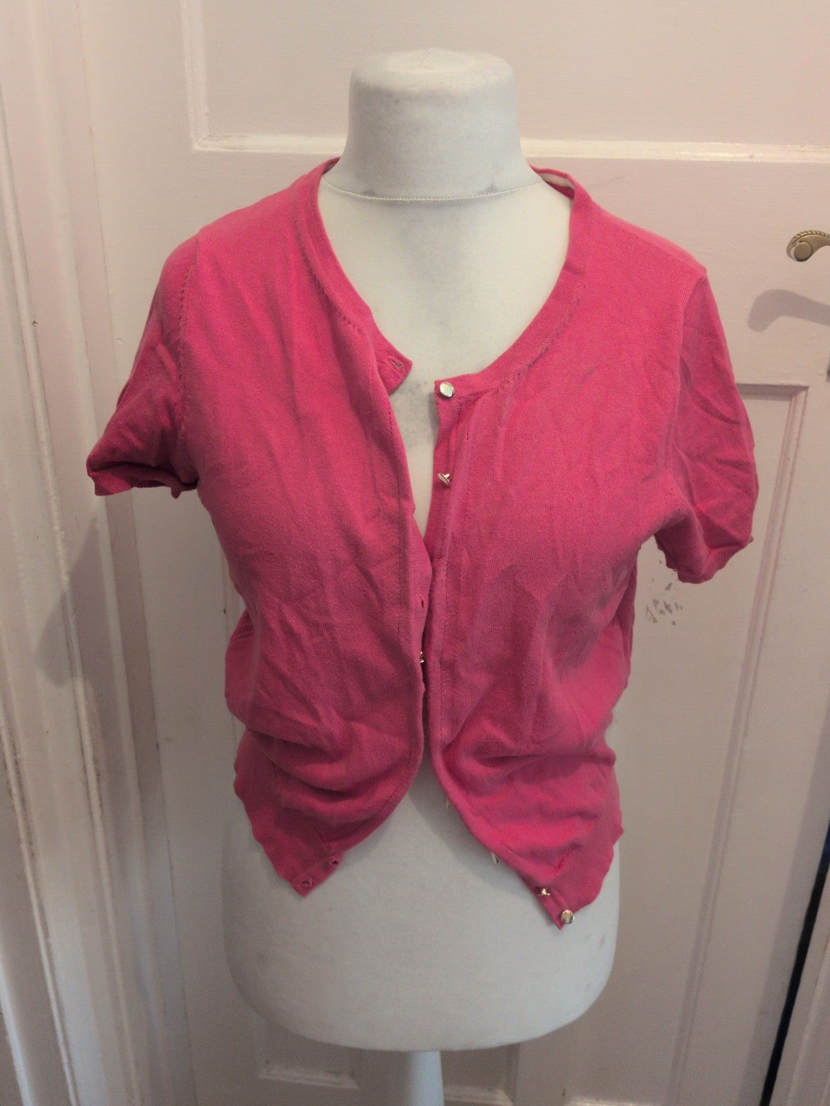 Tu 14 Pink Short Sleeve Buttoned Cardigan