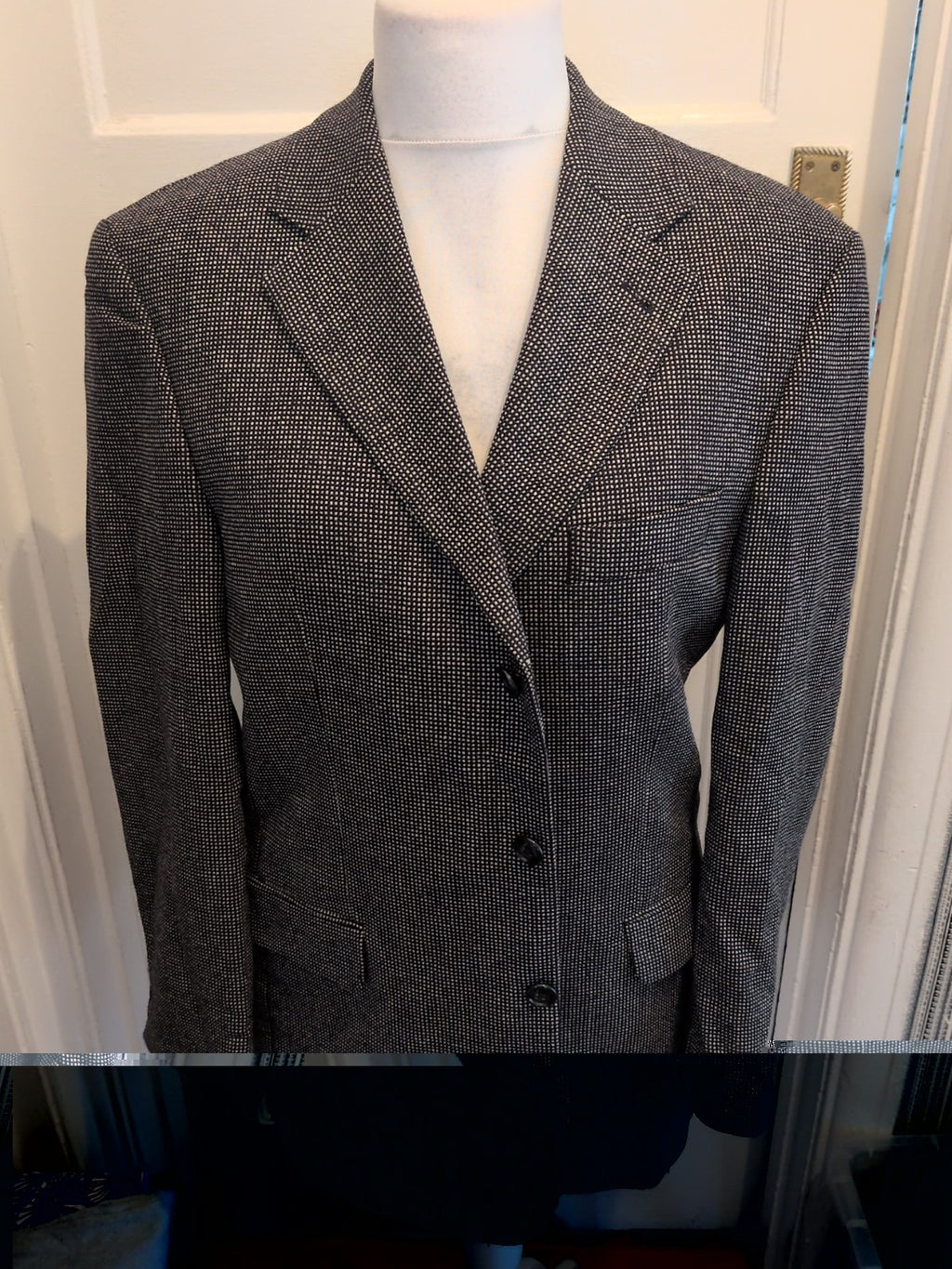 Mens Lamificio Size 40R Navy And Beige Lined Tuxedo Suit Jacket
