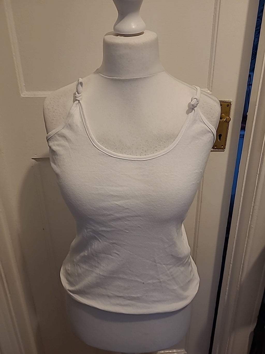 Ladies Ellie B Size 16 White Pure Cotton Strappy Vest