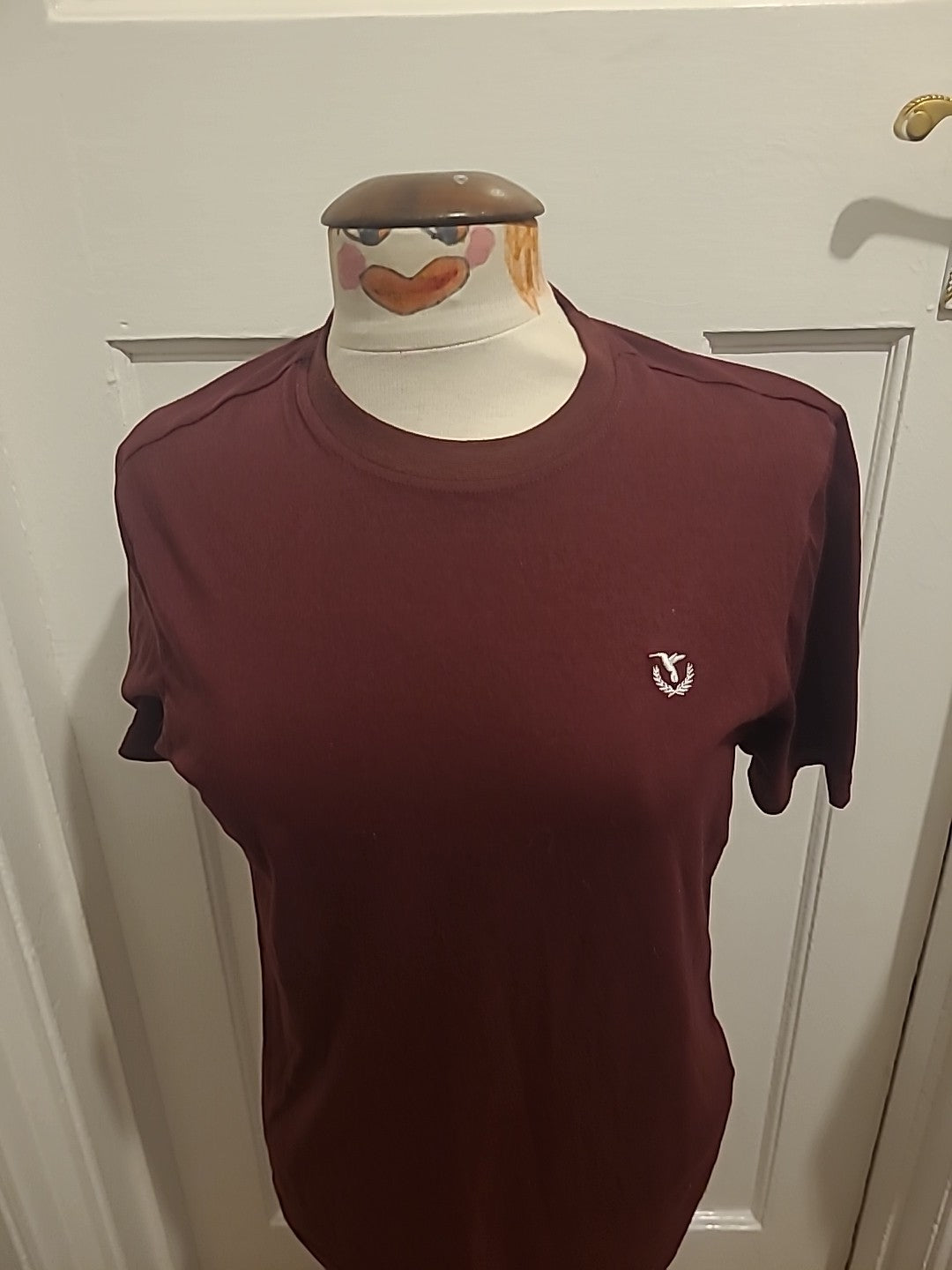 Mens Studio Size Small Burgundy Short Sleeved Pyjama Top