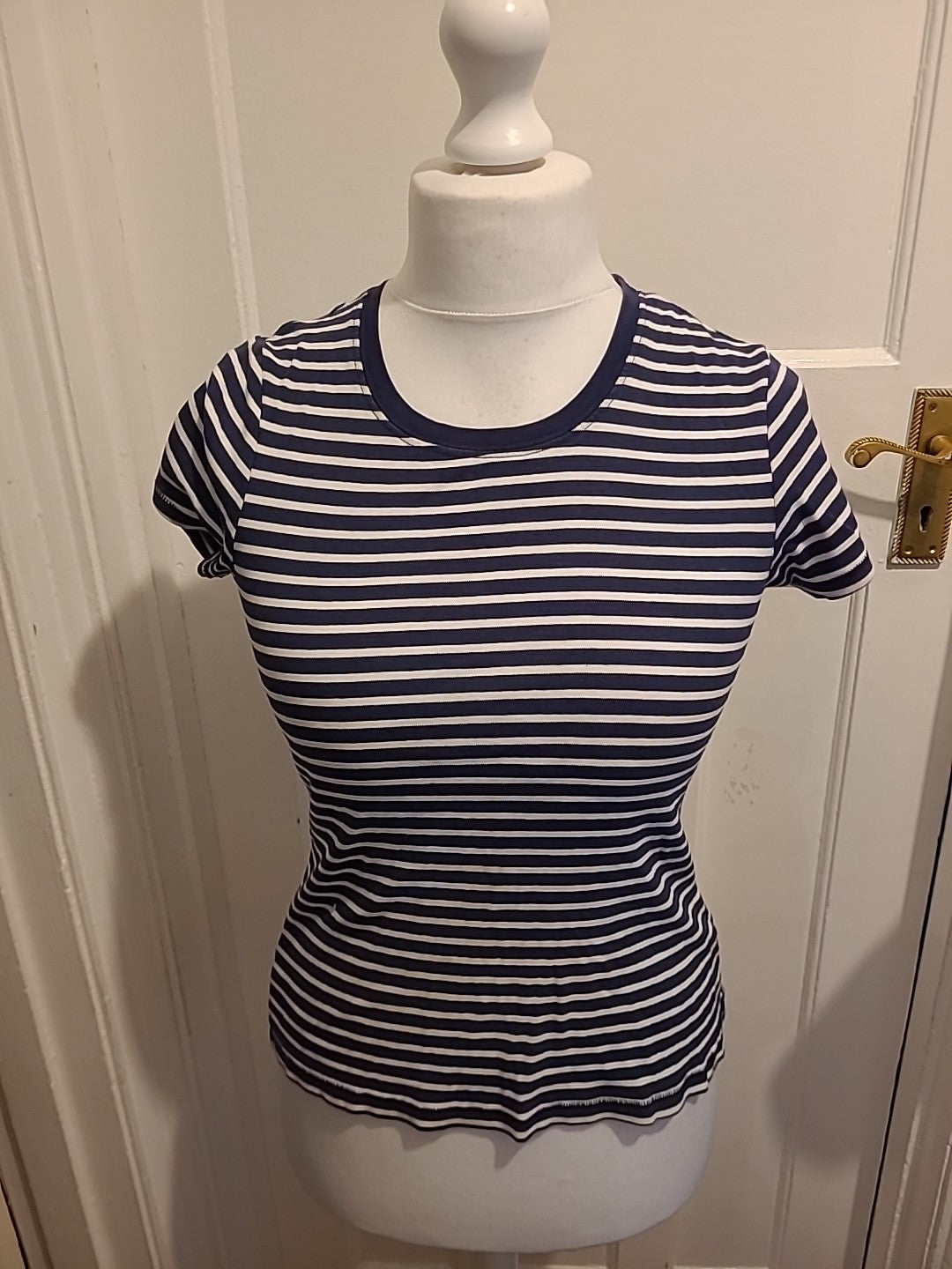 Ladies Tu Size 12 Striped Short Sleeved Tee