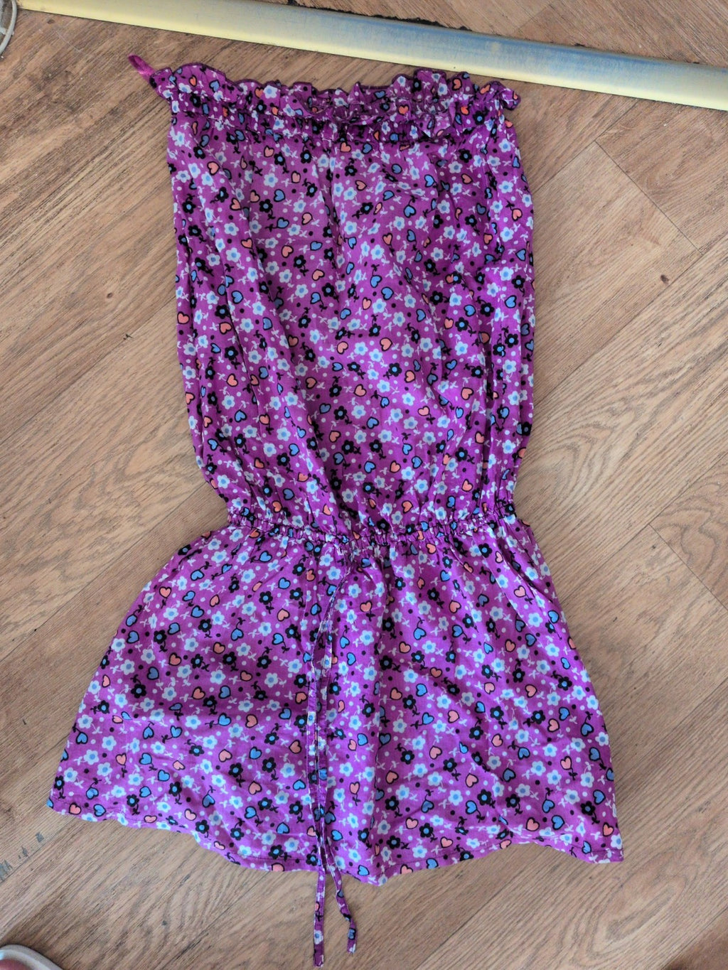 Next 6 Purple Floral Sleeveless Strapless Dress