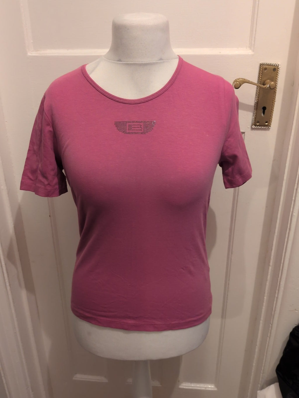 Basler 14 Pink With Stud Pattern Short Sleeve T-shirt