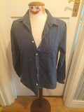 Mens Primark Medium Slim Fit Navy Long Sleeved Shirt