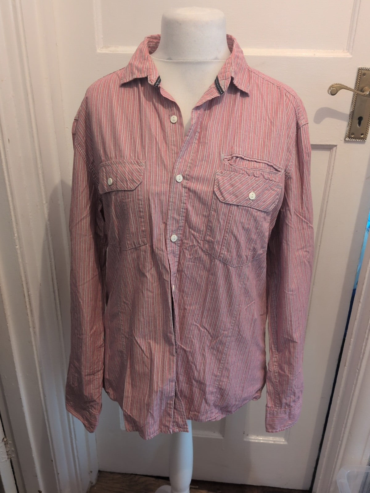 Next Large Pinky Red Striped Long Sleeve Shirt