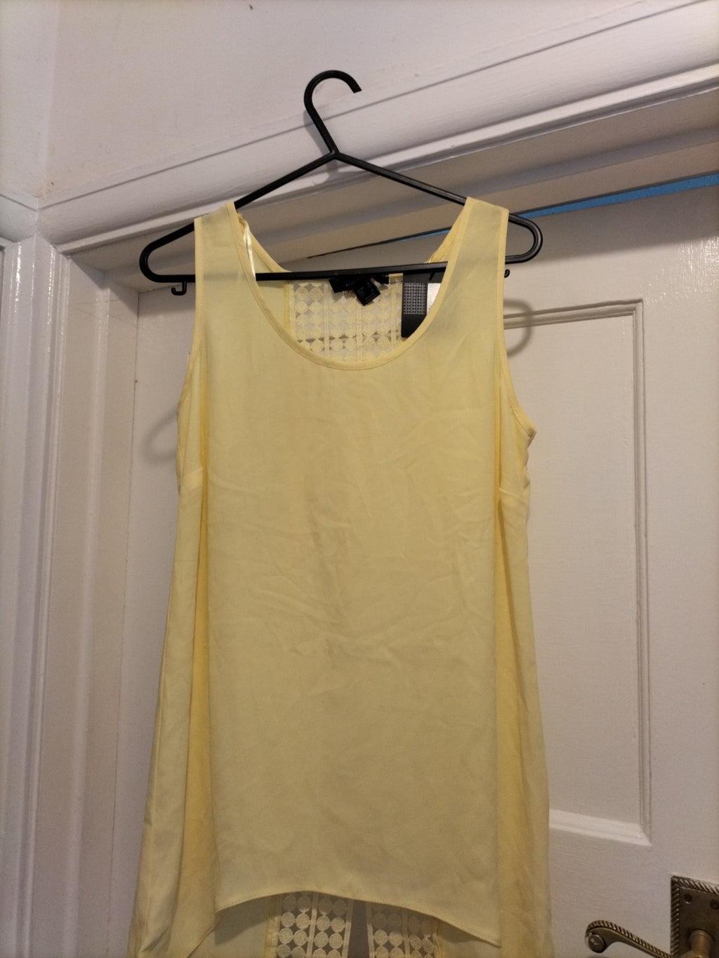 Brand New Ladies Primark Size 6 Yellow Sleeveless See Through Panel On Back...