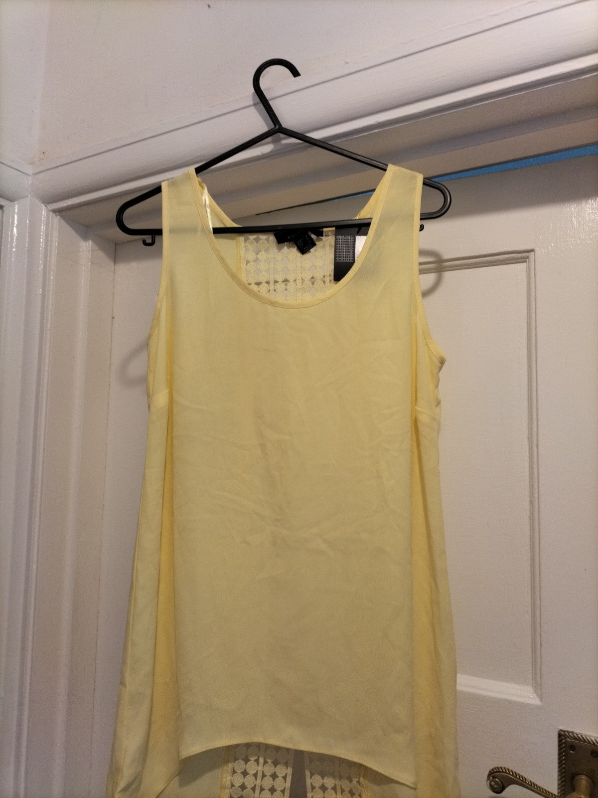 Brand New Ladies Primark Size 6 Yellow Sleeveless See Through Panel On Back...