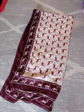 Ladies TU Large Brown/cream Reindeer Scarf
