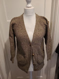 laides tu size small kharki long sleeve knitted cardigan signs of bobbling