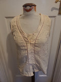 Ladies Tu Size 10 Beige Sleeveless Buttoned Night Shirt