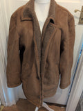 Downstairs 44R Brown Suede Fleece Lined Jacket