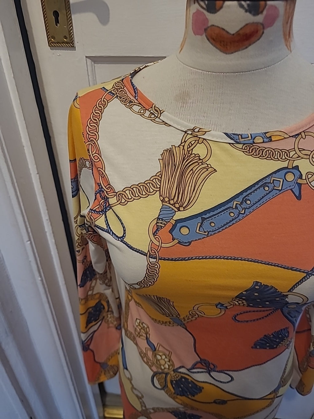 Ladies QED Size M/L Multi Aztec Long Sleeved Dress