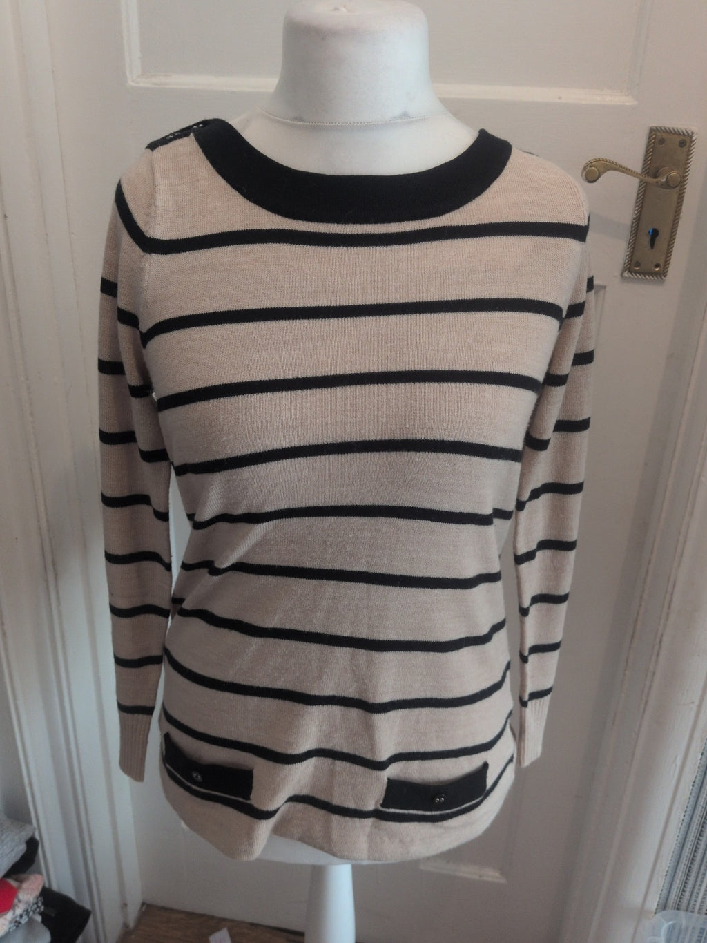 Savoir Large Pale Brown And Black Jumper Pullover