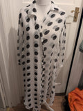 Large Polkadot Spilt Hem Longline Blouse