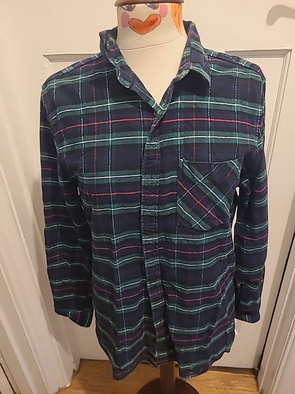 Mens 21 Men Size Small Green Check Long Sleeve Shirt