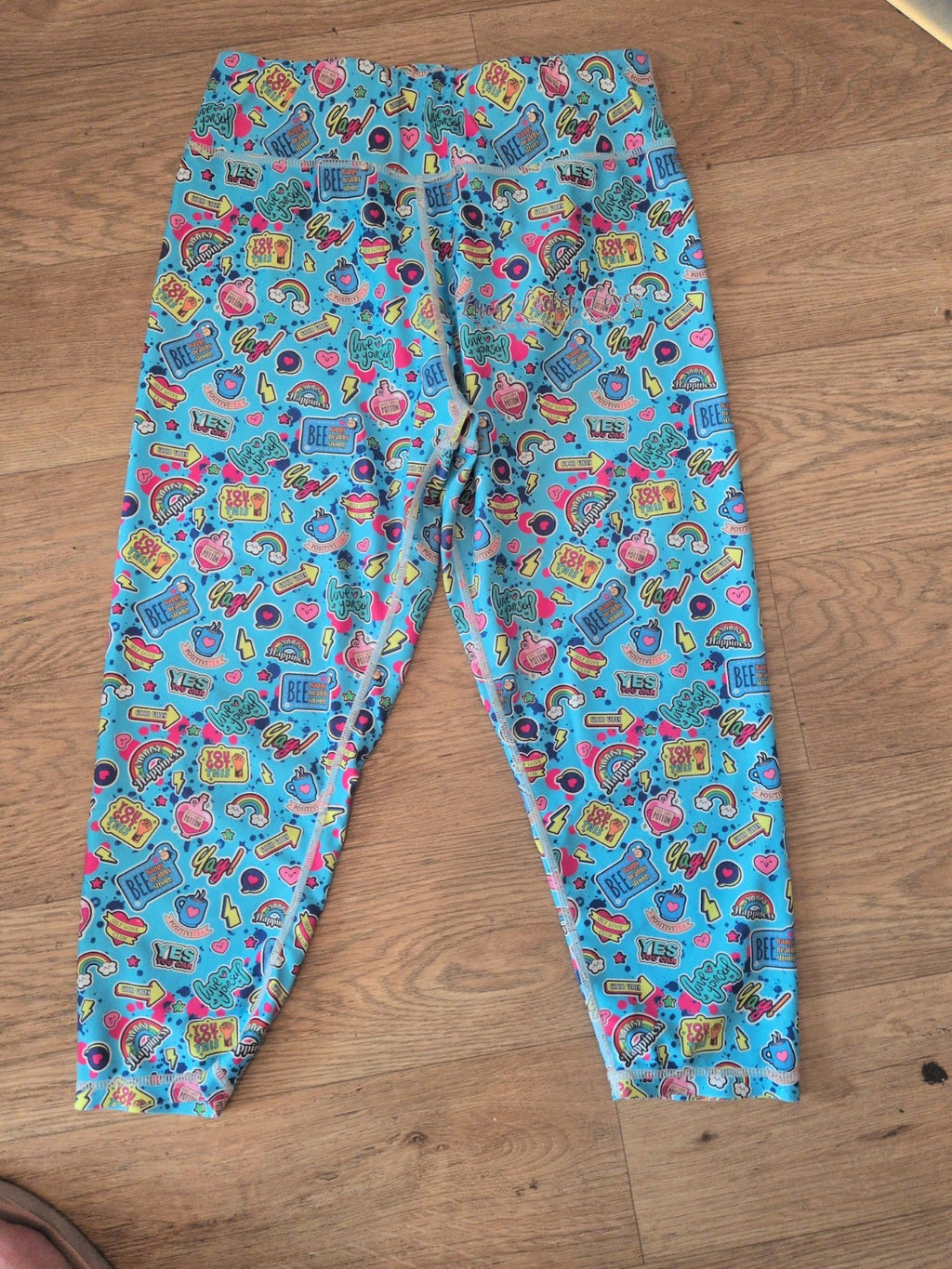 Lucy Locket Loves Medium Blue Printed Leggings
