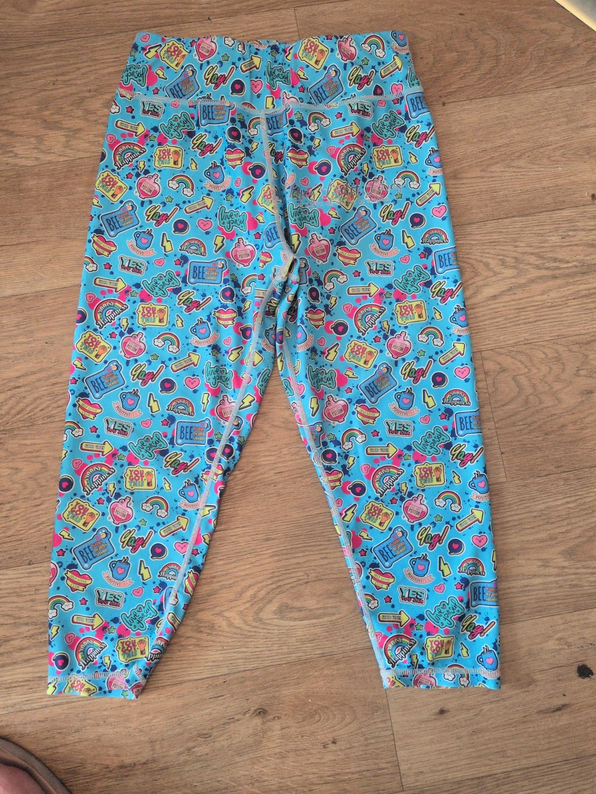 Lucy Locket Loves Medium Blue Printed Leggings