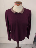 Oasis XL Purple Collared Long Sleeve Jumper