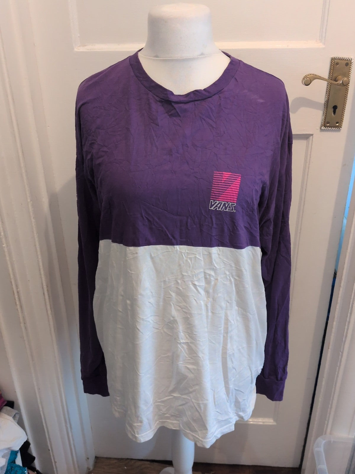 Vans XL Purple And White Long Sleeve T-shirt
