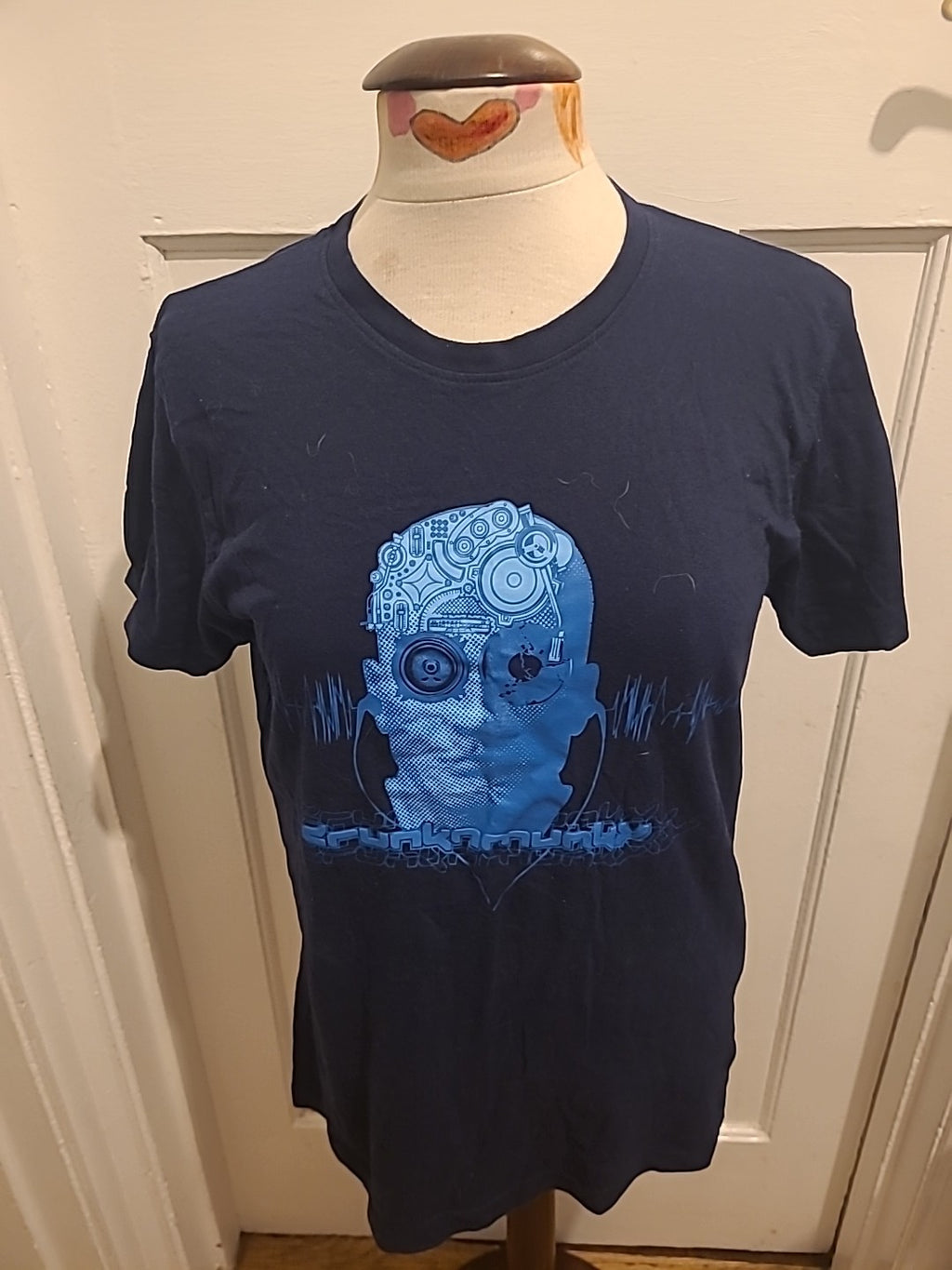 Mens Crunkn Monkey Size Medium Navy Blue Print Short Sleeved Tshirt