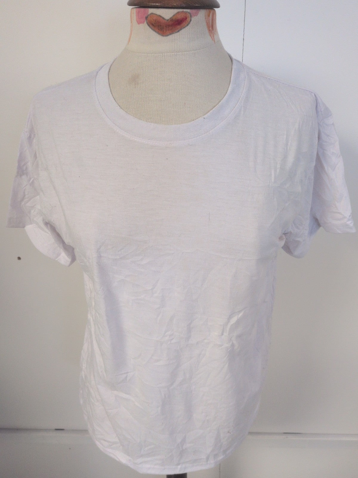 Ladies Size Medium Plain White Short Sleeve T-shirt