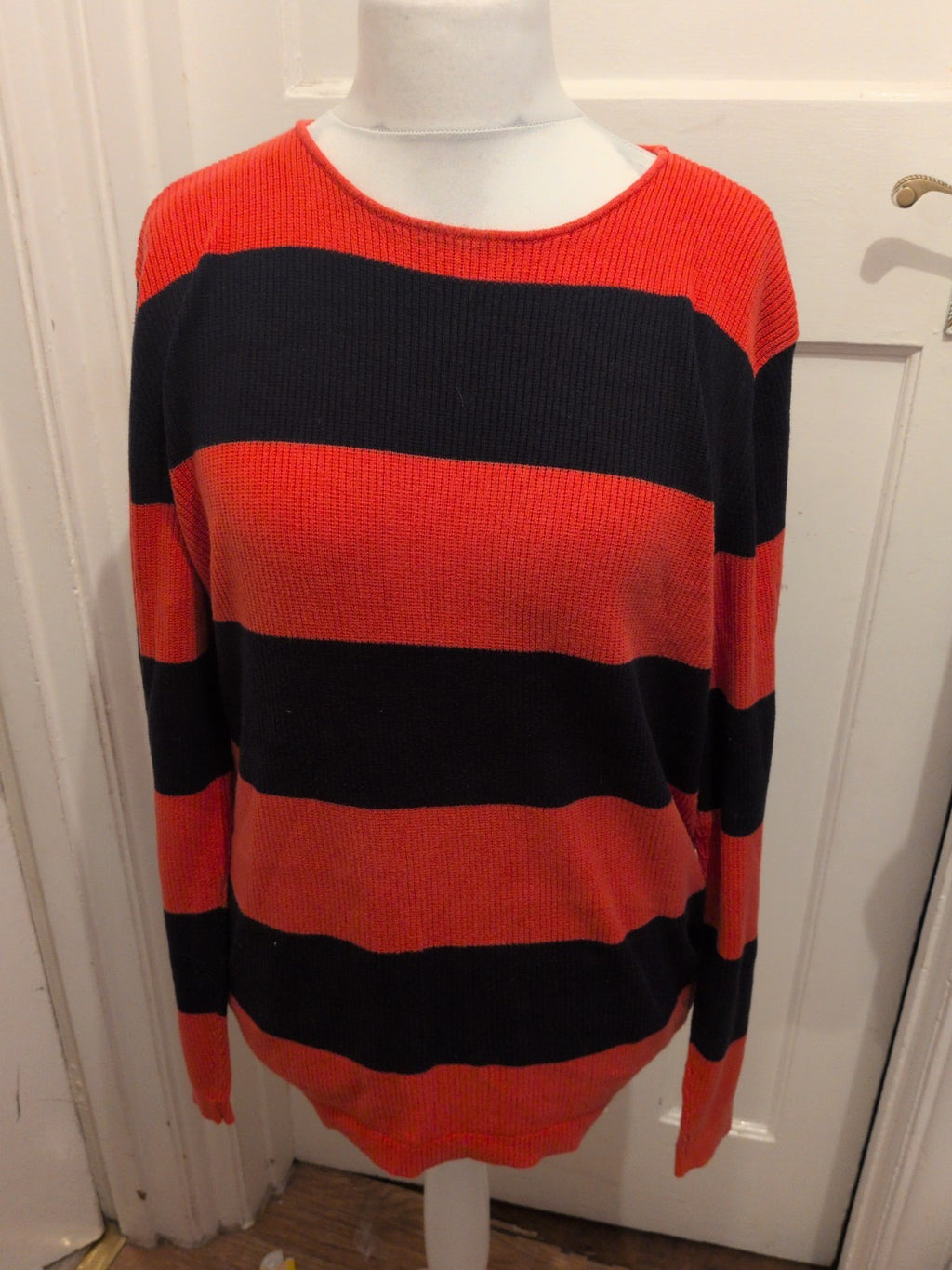 Jack&Jones XL Orange And Black Striped Jumper