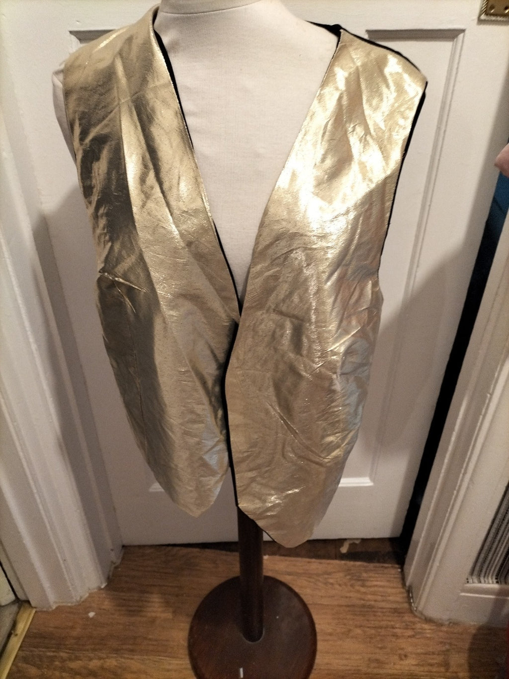 Mens Size Small Shiny Gold Waistcoat